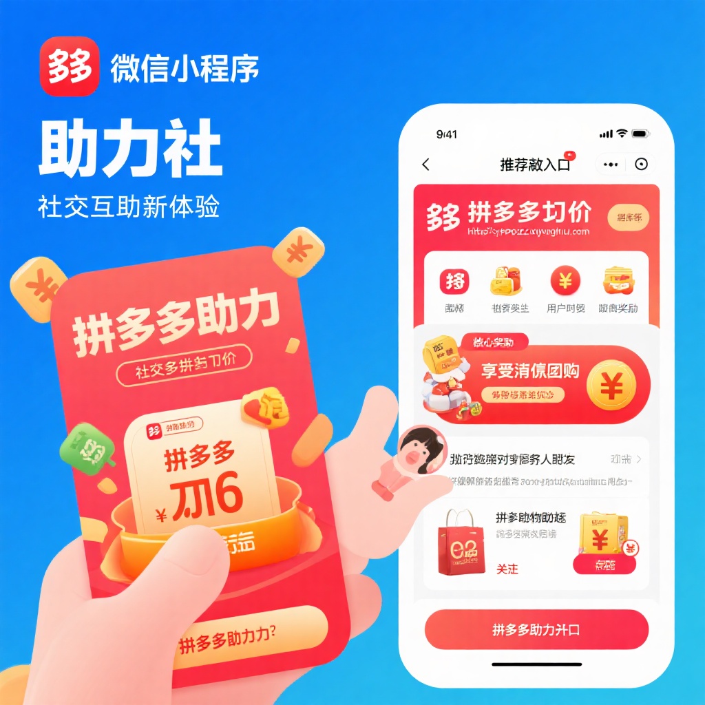 微信小程序助力社拼多多互助新体验真人助力砍价更轻松
