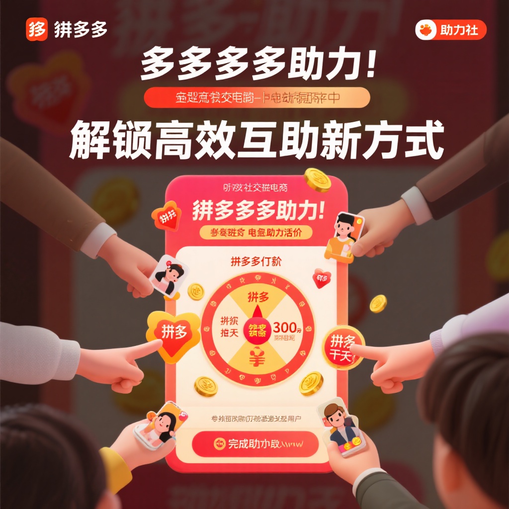 拼多多助力新方式高效互助平台解锁福利